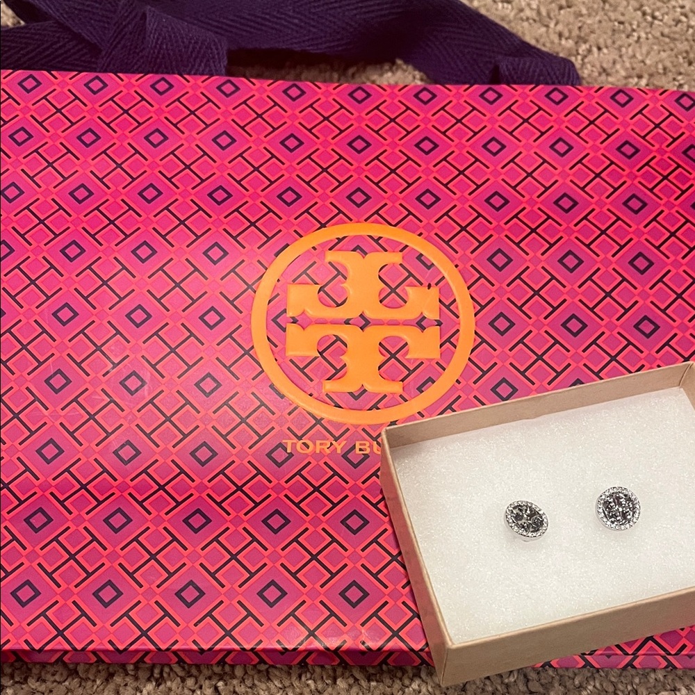 Tory Burch Sparkling Miller Pavé stud earrings